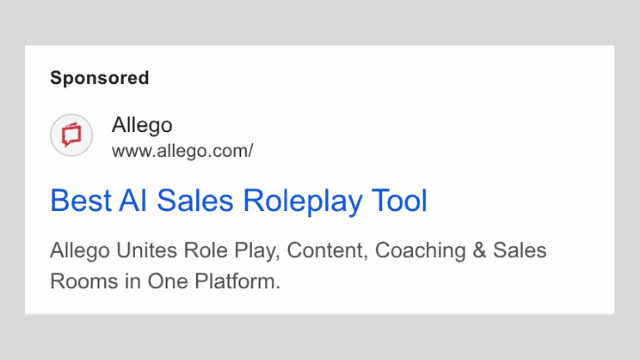 New search ad found for 'AI sales assistant'